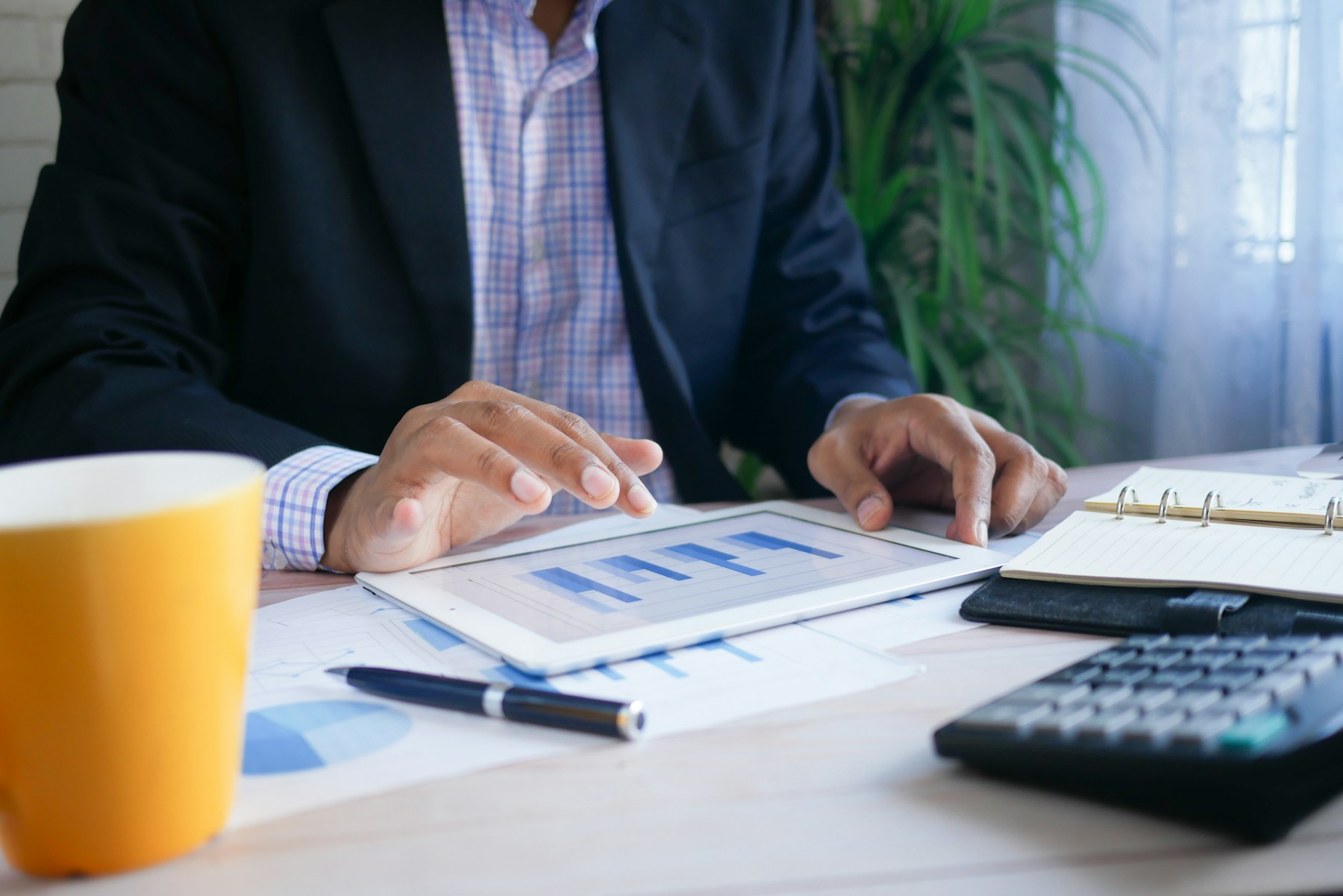 Fractional CFO reviewing management accounts and KPI charts